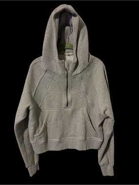 Creamon Gray Half-Zip Hooded Sweatshirt - Cozy Pullover